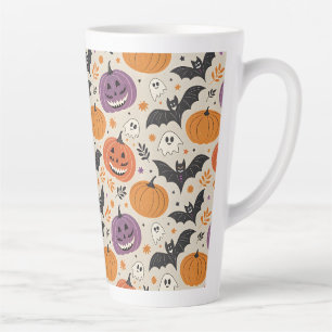 Halloween and autumn pattern latte mug