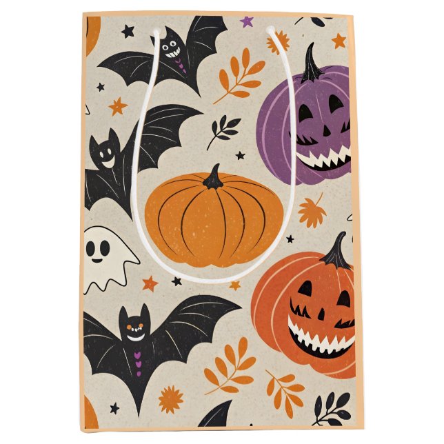 Halloween and autumn pattern   medium gift bag (Front)