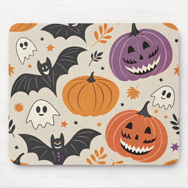 Halloween and autumn pattern   mouse pad (Front)