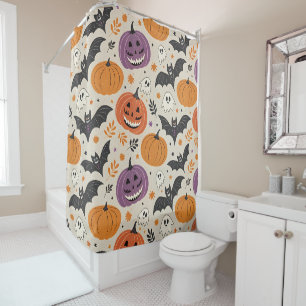 Halloween and autumn pattern shower curtain