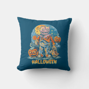 Halloween And Cat Cushion