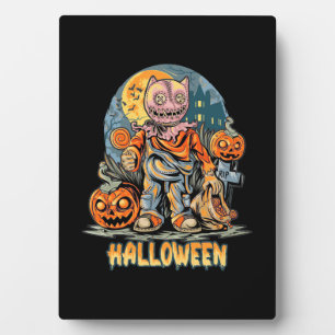 Halloween And Cat Plaque