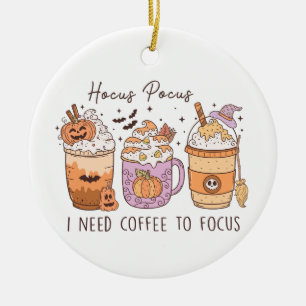 Halloween and Coffee Ceramic Ornament