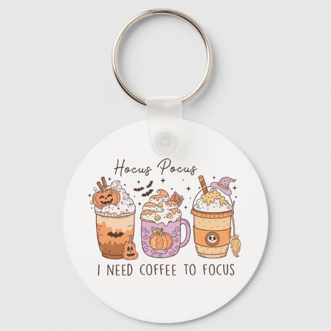 Halloween and Coffee Key Ring (Front)