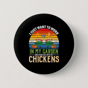 Halloween And Hangout With My Chickens Birthday 6 Cm Round Badge