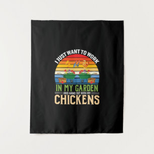 Halloween And Hangout With My Chickens Birthday Tapestry