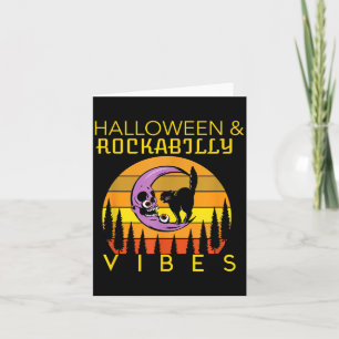 Halloween And Rockabilly Vibes Black Cat And Card