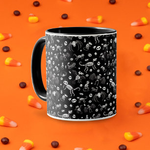 Halloween Animal Bats Dogs Cats Spiders Skeletons Mug