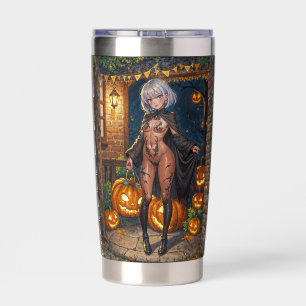Halloween Anime Girl Trick or Treat Body Paint  Insulated Tumbler