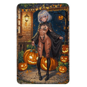 Halloween Anime Girl Trick or Treat Body Paint Magnet