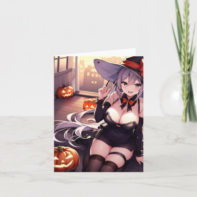 Halloween Anime R Holiday Card (Front)
