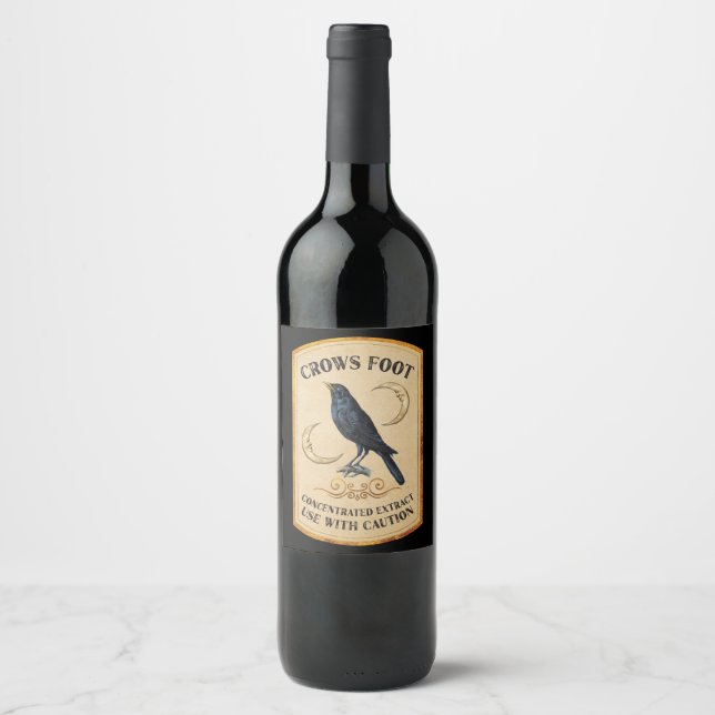 Halloween-Apothecary Crows Foot Wine Label (Front)