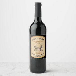 Halloween-Apothecary Skull Dust Wine Label
