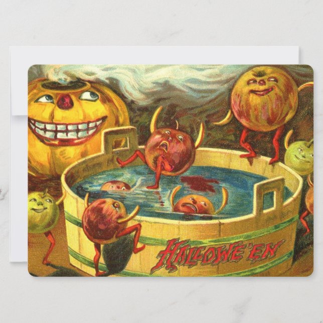 Halloween Apple Bobbing Card (Front)