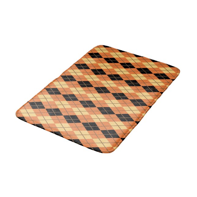 Halloween Argyle Bath Mat (Angled)