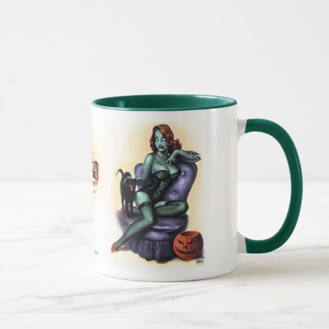 Halloween Art 10th anniversary Zombie Girl Pin Up Mug (Right)