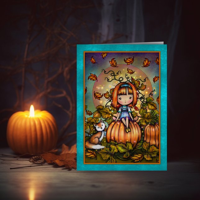 Halloween Art Fox in the Pumpkin Patch Card (Creator Uploaded)