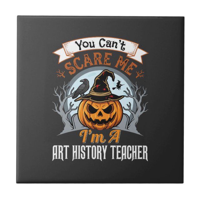 Halloween Art History Teacher Pumpkin Design Ceramic Tile (Front)