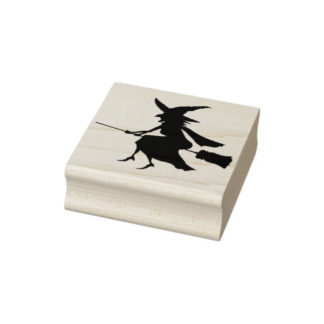 Halloween Art Stamps/Witch on Broom Rubber Stamp (Stamp)