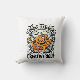 Halloween Art Teacher Spooky Classroom Cushion