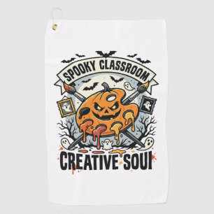 Halloween Art Teacher Spooky Classroom Golf Towel