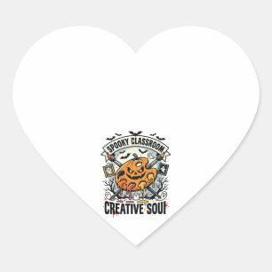Halloween Art Teacher Spooky Classroom Heart Sticker