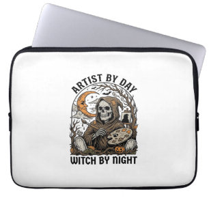 Halloween Artist Witch Vintage Engraving Art Tee_1 Laptop Sleeve