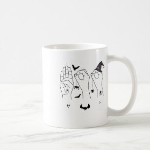 Halloween Asl Hand Sign Language Deaf Pride Boo Cr Coffee Mug
