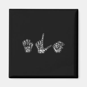 Halloween ASL Skeleton Hand Sign Language Costume Magnet