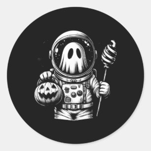 Halloween Astronaut Costume Ghost Animal Boo Classic Round Sticker