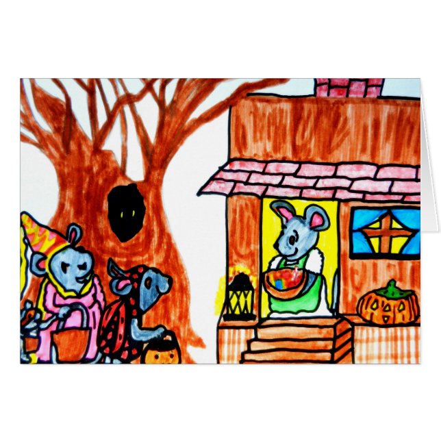 HALLOWEEN AT MS. MOUSE HOUSE card (Front Horizontal)