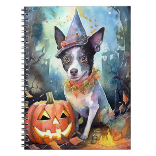 Halloween Australian Cattle With Pumpkins Scary Notebook