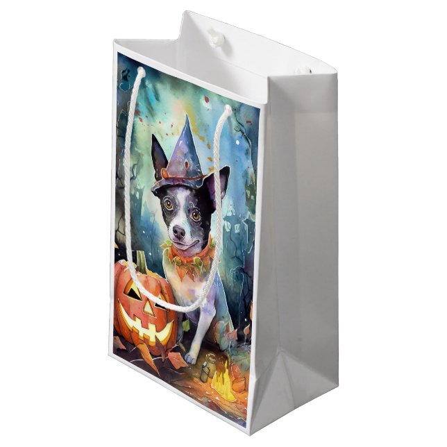 Halloween Australian Cattle With Pumpkins Scary Small Gift Bag (Front Angled)