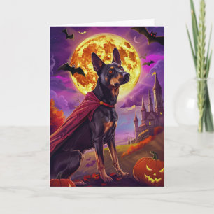 Halloween Australian Kelpie Dog Pumpkins Scary  Card