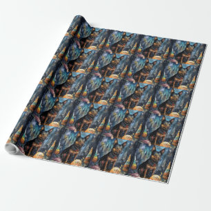 Halloween Australian Kelpie With Pumpkins Scary Wrapping Paper