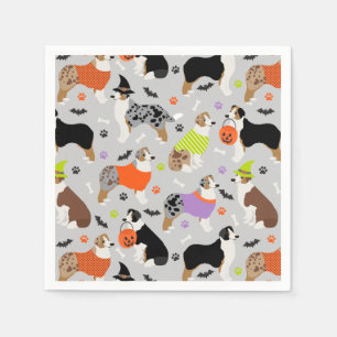 Halloween Australian Shepherd Napkin