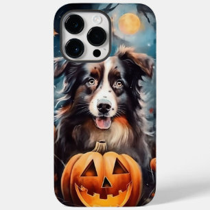 Halloween Australian Shepherd With Pumpkins Scary Case-Mate iPhone 14 Pro Max Case