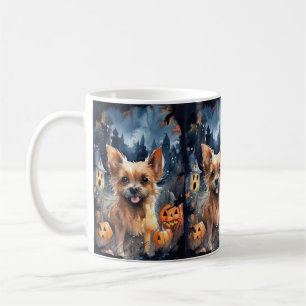 Halloween Australian Terrier With Pumpkins Scary Coffee Mug