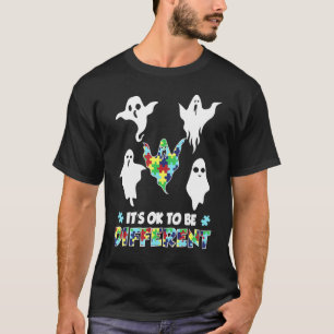 Halloween Autism Awareness Boo Ghost T-Shirt