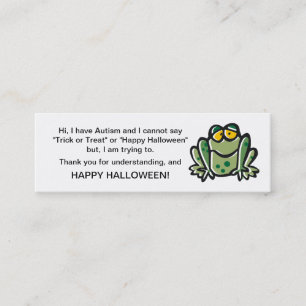 Halloween Autism Trick or Treat Cards Frog