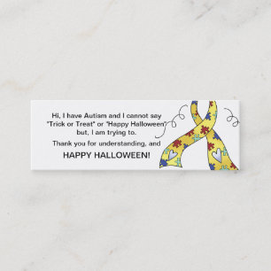 Halloween Autism Trick or Treat Cards Ribbon 3