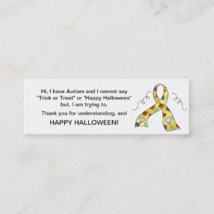Halloween Autism Trick or Treat Cards Ribbon 4