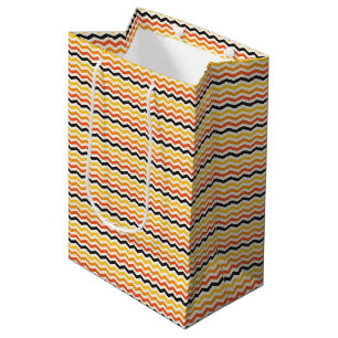Halloween Autumn Chevron Fall Colours Medium Gift Bag