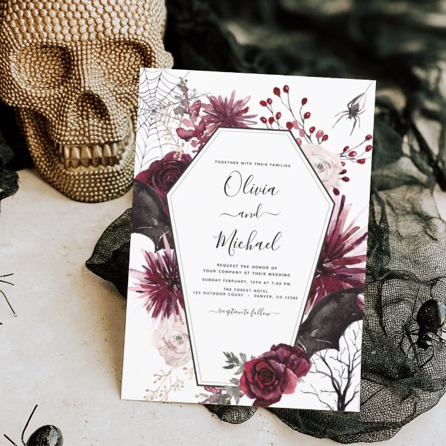 Halloween Autumn Fall Dark Wedding Invitation (Creator Uploaded)