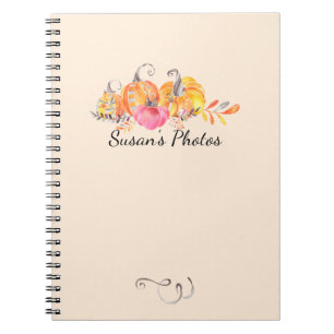 Halloween Autumn Fall Pumpkins Watercolor Paint Notebook