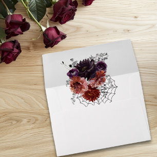 Halloween Autumn Floral  Rose Wedding Envelope