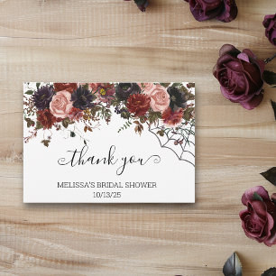 Halloween Autumn Floral thank you Bridal Shower Card