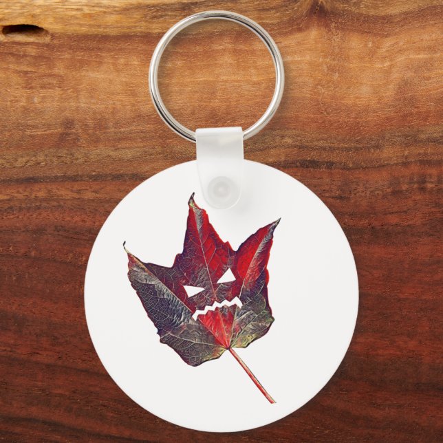Halloween Autumn Foliage Leaf Fall Thanksgiving Key Ring (Front)