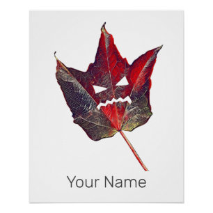 Halloween Autumn Foliage Leaf Fall Thanksgiving Poster