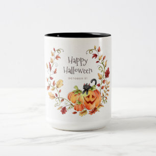 Halloween Autumn Foliage  Two-Tone Coffee Mug